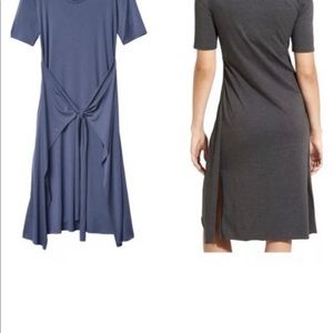 New Athleta In a Twist Knit Dress in Blue Sz S